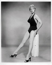 Sheree North 1950's leggy pin-up in black leotard 8x10 inch photo