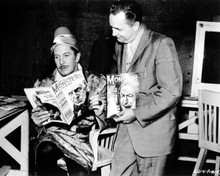 Vincent Price looks at Famous Monster magazine with Forrest Ackerman 8x10 photo