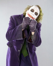 Heath Ledger as Joker puts on eerie grimace 2008 The Dark Knight 8x10 inch photo