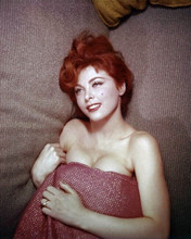 Tina Louise Gilligan's Island 8x10 photo lying back on bed busty pose