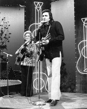 Johnny Cash & Maybelle Carter pick the Wildwood Flower on TV special 8x10 photo