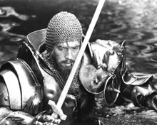 Excalibur 1981 Nigel Terry as King Arthur holding sword 8x10 inch photo