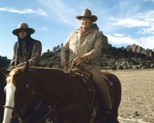 The Undefeated 1969 John Wayne on horseback in desert Roman Gabriel 8x10 photo