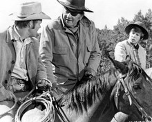 True Grit Glen Campbell John Wayne Kim Darby on horseback 8x10 inch photo