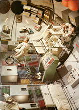 2001 A Space Odyssey astronauts inside the space craft float in gravity 8x10