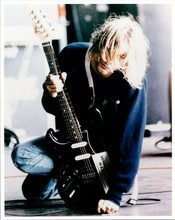 Kurt Cobain on stage posing with guitar Nirvana legend 8x10 photo