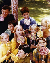 The Brady Bunch 1969 TV Mike Carol Alice & kids with giant lollipop 8x10 photo