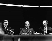 Dr Strangelove 1964 Peter Sellers sitting at conference table 8x10 inch photo