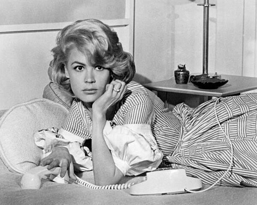 Sandra Dee lies on bed with telephone 1962 If A Man Answers 8x10 inch ...