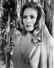 Ursula Andress as Ayesha holding spear in white dress 1965 She 8x10 inch photo