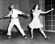 Rita Hayworth & Fred Astaire practice dancing for musical number 8x10 photo