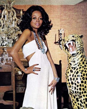 Diana Ross1970's glamour pose in white dress plunging neckline 8x10 inch photo