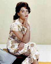 Connie Francis studio publicity pose seated on sofa 1960's 8x10 inch photo