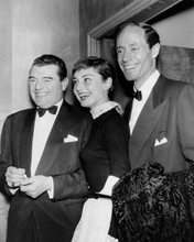Audrey Hepburn 1955 with husband Mel Ferrer & Jack Hawkins 8x10 inch photo
