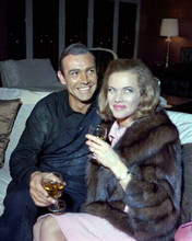 Goldfinger 1964 rare on set Sean Connery Honor Blackman drink wine 8x10 photo