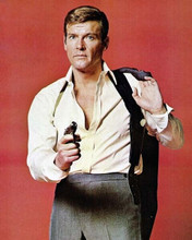 Roger Moore as James Bond gun holster over shoulder Live & Let Die 8x10 photo