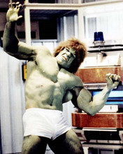 The Incredible Hulk TV Lou Ferrigno in white shorts in hulk rage 8x10 inch photo