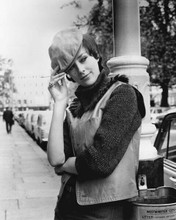 Sue Lloyd tips her hat posing in London for 1965 Ipcress File 8x10 inch photo