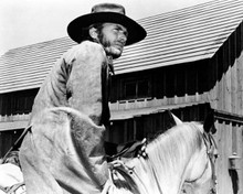 Clint Eastwood on horseback rides thru town 1973 High Plains Drifter 8x10 photo