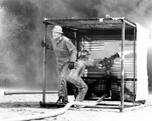 Hellfighters John Wayne & Bruce Cabot fight fire with water cannon 8x10 photo