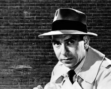 Jack Webb as detective Joe Friday against brick wall Dragnet TV 8x10 inch photo
