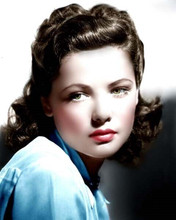 Gene Tierney beautiful young studio portrait in blue blouse 8x10 inch photo