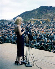 Marilyn Monroe 1954 on stage entertaining American troops in Korea 8x10 photo