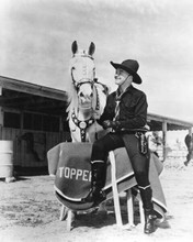 William Boyd as Hopalong Cassidy sits beside horse Topper 8x10 inch photo