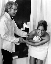 What's Up Doc 1972 Barbra Streisand in towel Ryan O'Neal laughing 8x10 photo