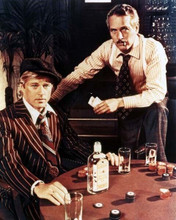 The Sting Paul Newman Robert Redford with cards whiskey & poker chips 8x10 photo