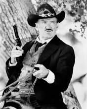 Rod Taylor holds up gun on horseback 1986 TV western Outlaws 8x10 inch photo