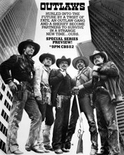 Outlaws 1986 western TV Rod Taylor & his gang in modern day Houston 8x10 photo