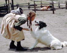 Little House on The Prairie Melissa Gilbert shakes dog paw 8x10 inch photo