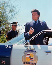 Hawaii Five-O Jack Lord stands by Honolulu Police car holds radio 8x10 photo