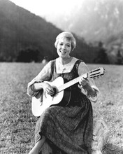 Julie Andrews playing guitar in Austrian mountains Sound of Music 8x10 photo