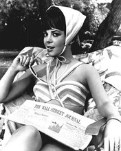 Natalie Wood in bikini with Wall Street Journal paper 1966 Penelope 8x10 photo