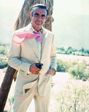 Sean Connery as Bond in white suit holding gun Diamonds Are Forever 8x10 photo