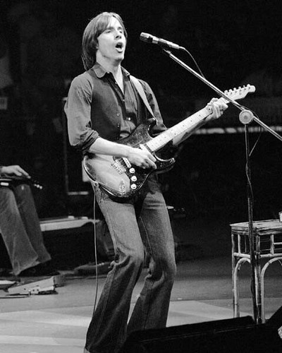 Jackson Browne plays his guitar performing on stage 1970's era 8x10 ...