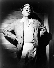 Jacques tati as Monsier Hulot in his hat and smoking pipe 8x10 inch photo
