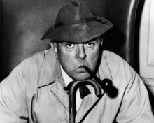 Jacques Tati classic pose with smoking pipe as Monsier Hulot 8x10 inch photo