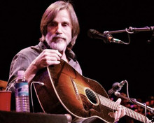 Jackson Brown more recent with beard holding his guitar 8x10 inch photo