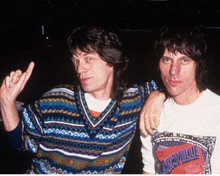The Rolling Stones Mick Jagger & Jeff Beck two legends 8x10 inch photo
