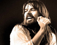 Bob Seger classic 1970's in concert holding microphone 8x10 inch photo