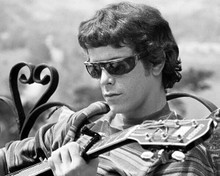 Velvet Underground singer Lou Reed in shades holding guitar 8x10 inch photo