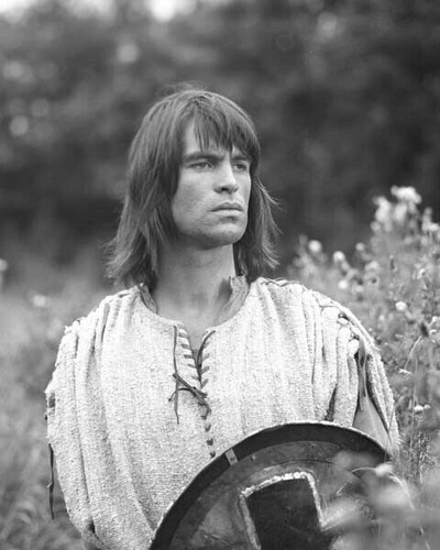 Oliver Tobais 1972 with his shield as Arthur of The Britons TV 8x10 ...