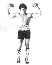 Rocky III 1982 Sylvester Stallone in champ pose 8x10 inch photo