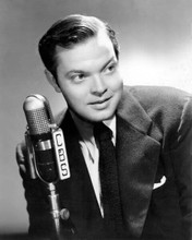 Orson Welles 1930's studio portrait with CBS radio microphone 8x10 inch photo