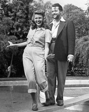 Orson Wells with wife Rita Hayworth at home in Beverly Hills 8x10 inch photo