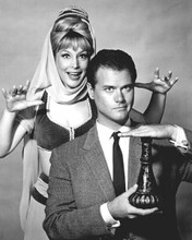 I Dream of Jeannie Barbara Eden & Larry Hagman with Jeannie bottle 8x10 photo