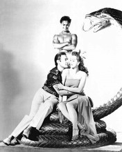 Cobra Woman 1944 Maria Montez Jon Hall Sabu pose on giant snake 8x10 photo